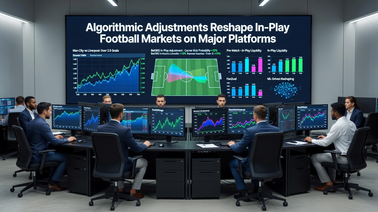 Data visualization of algorithmic odds adjustments during a live football match