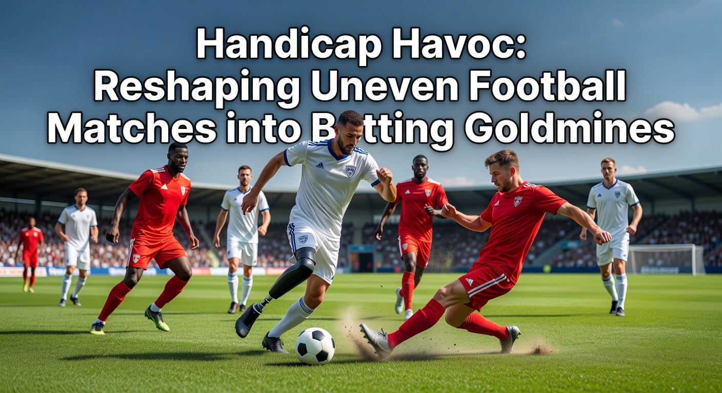 Intense football match with uneven teams, highlighting handicap betting dynamics on the pitch