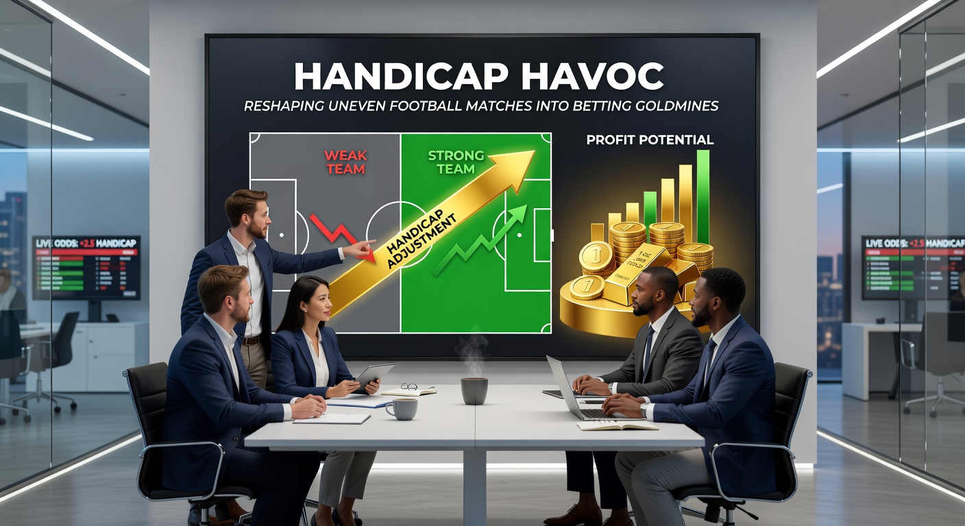 Close-up of betting odds screen displaying shifting Asian handicap lines during a football mismatch