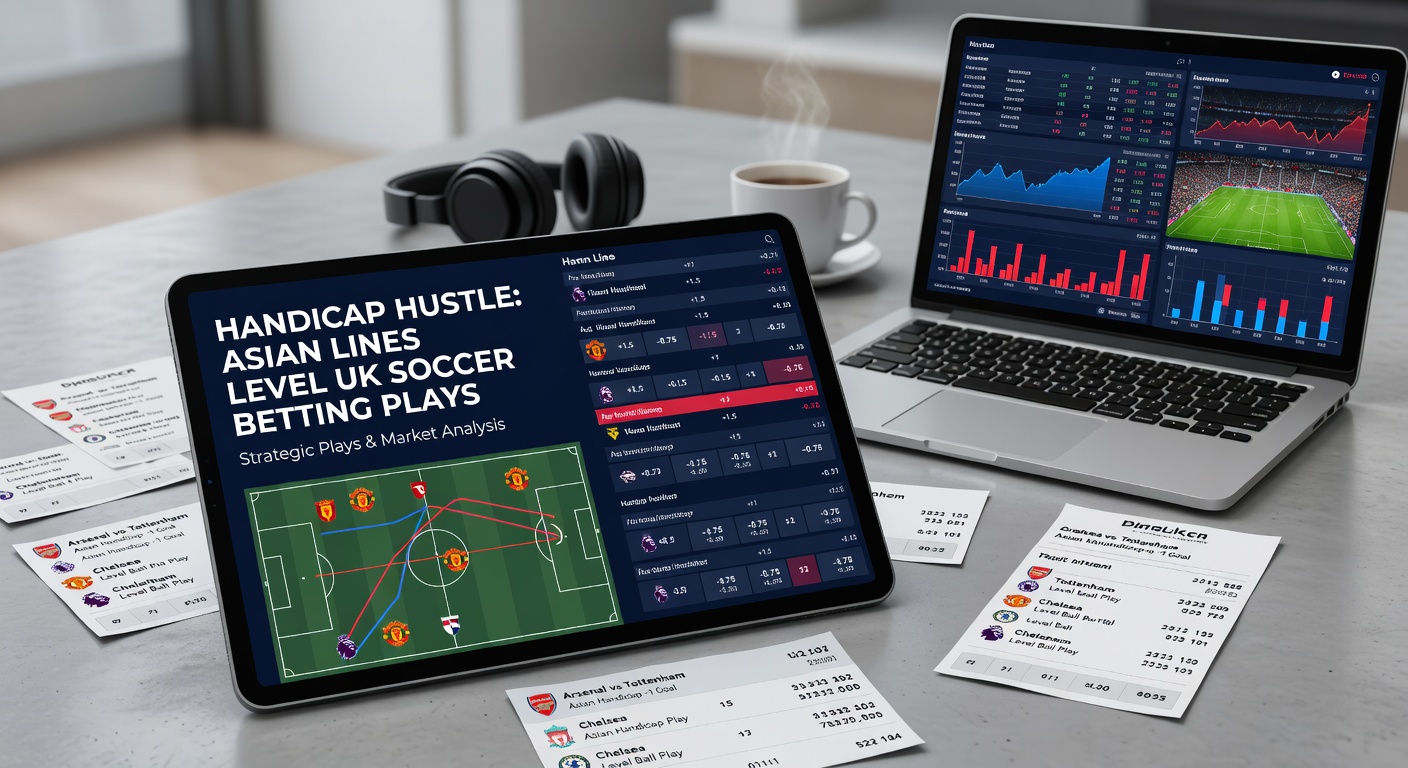 Soccer players competing intensely on a rainy UK pitch, highlighting the close contests ideal for Asian handicap level lines