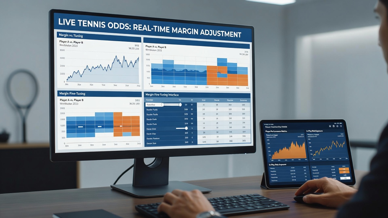 Bookmaker dashboard showing real-time tennis odds adjustments during a Grand Slam match