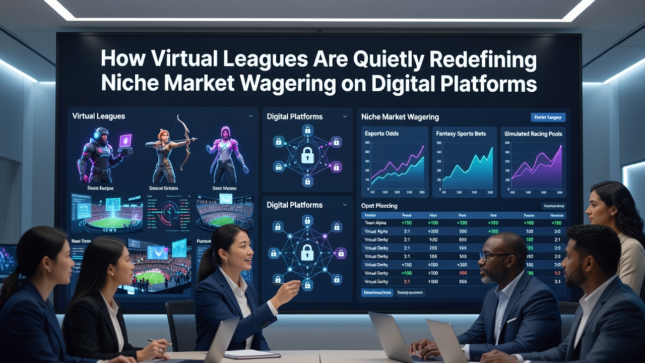Virtual league interface showing simulated football matches with live betting odds on a digital platform