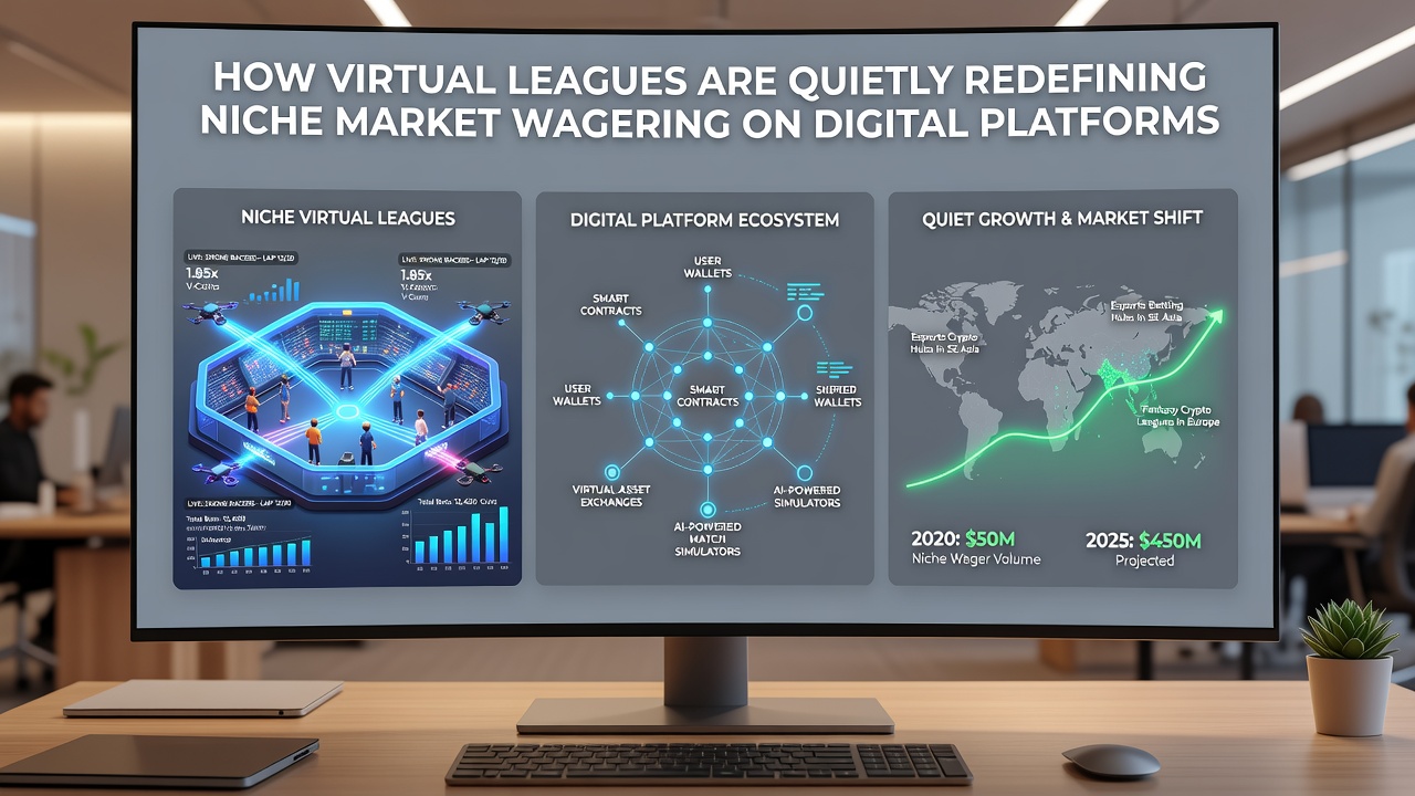 Analytics dashboard displaying virtual league betting trends and niche market participation data