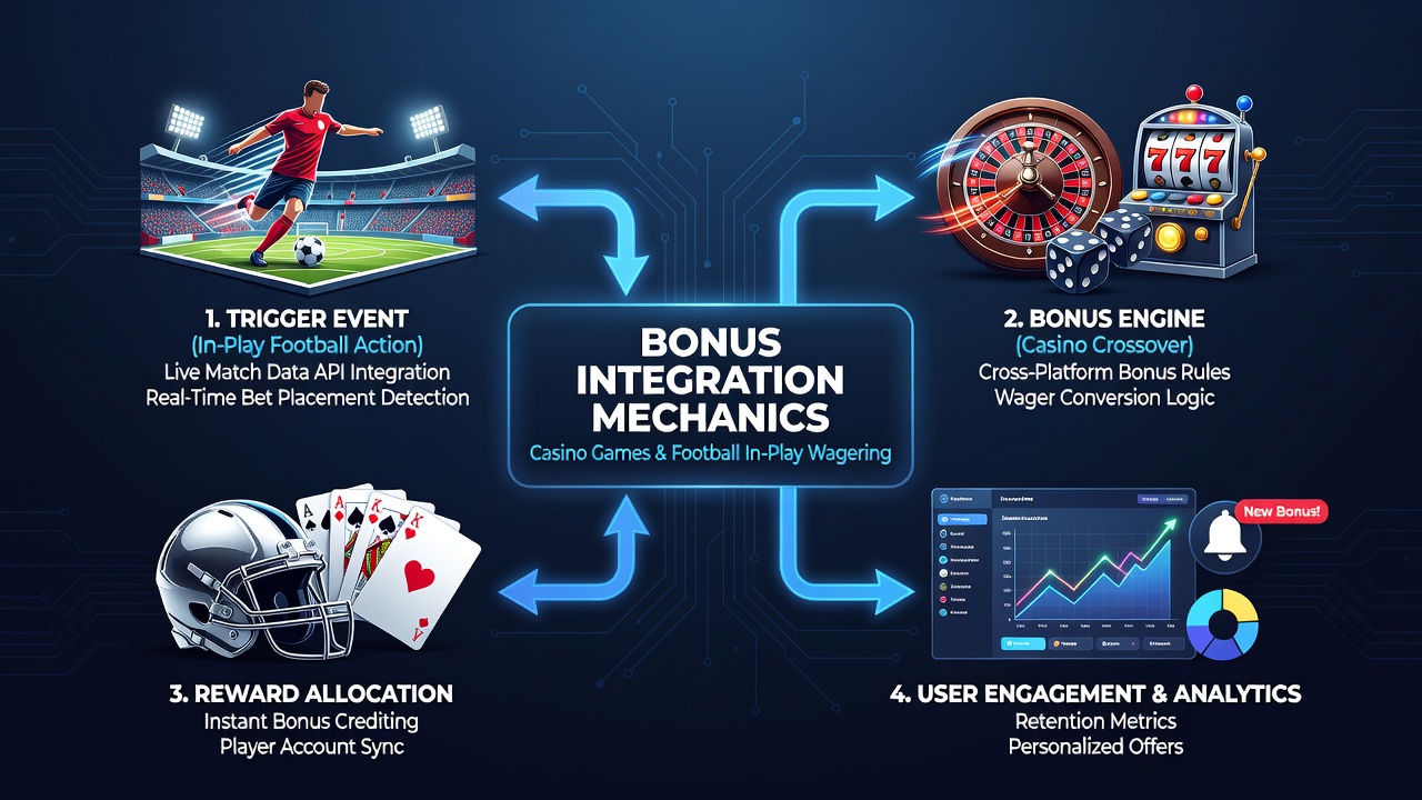 Screenshot of integrated betting interface displaying casino bonus balance alongside live football odds