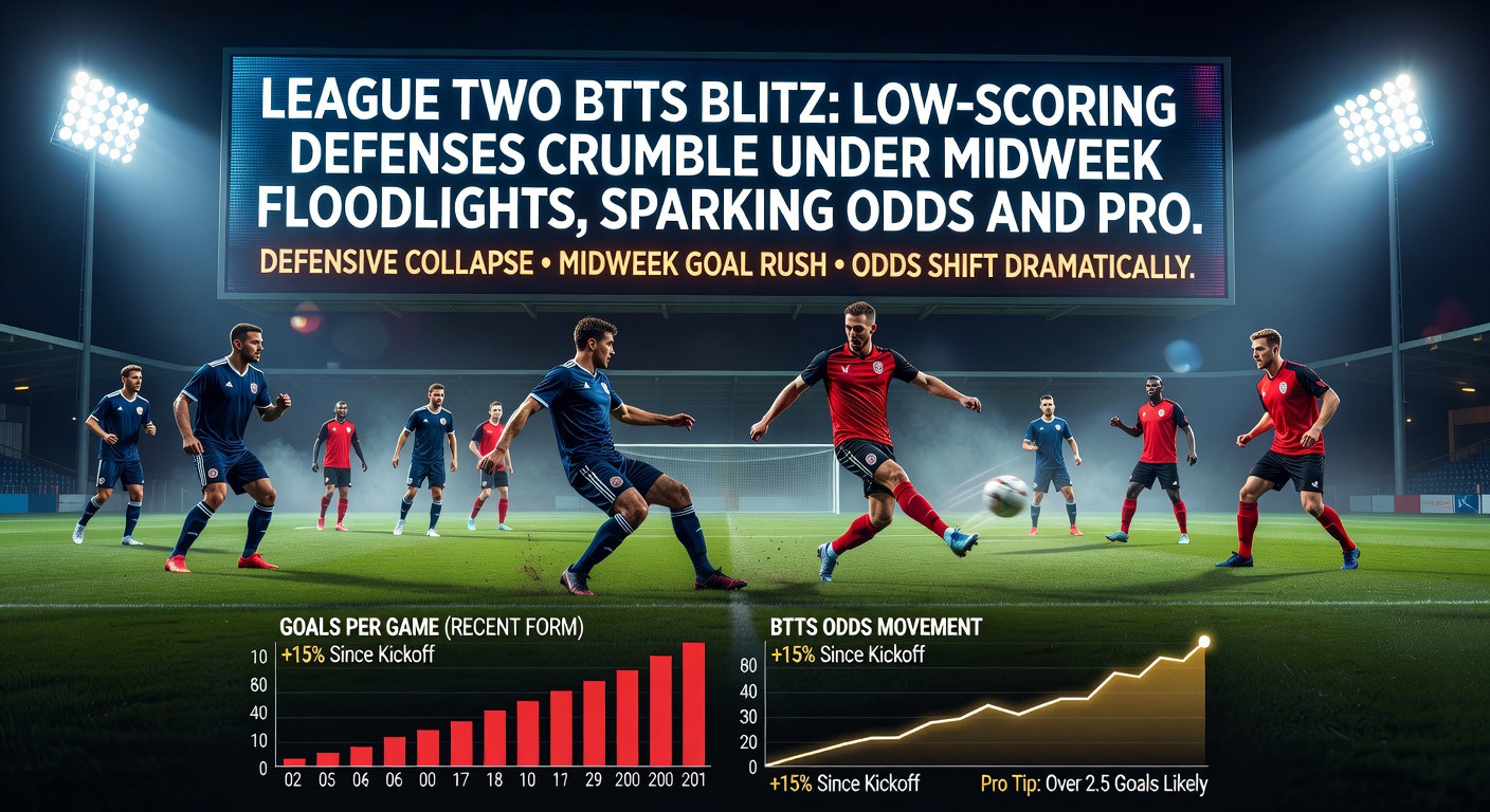 Bookmakers' screens light up with shifting BTTS odds during a tense League Two midweek encounter