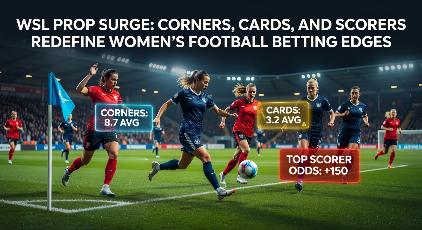 Dynamic action shot of WSL players contesting a corner kick amid a packed stadium crowd